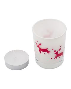 KIRSTEN - Glass candle holder with Christmas decorations 