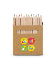 COLOURED - Pencil box with 12 coloured pencils