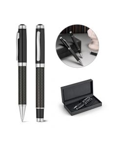 CHESS - Roller pen and ball pen set in metal and carbon fibre