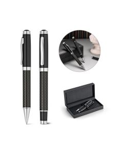 CHESS - Roller pen and ball pen set in metal and carbon fibre