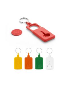 BUS - Coin-shaped keyring for supermarket trolley