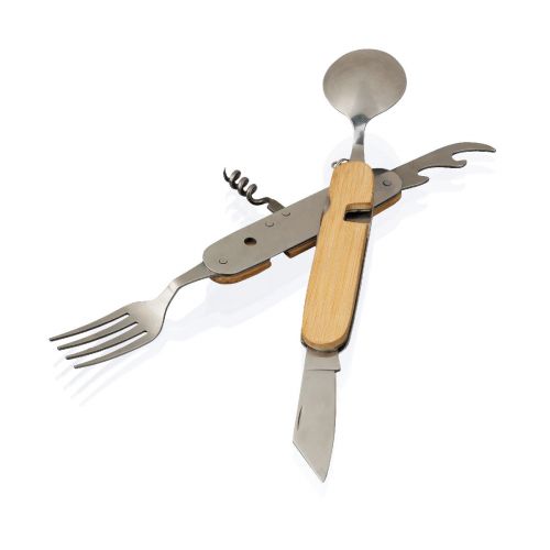 AINSLEY - Bamboo multifunctional cutlery set 