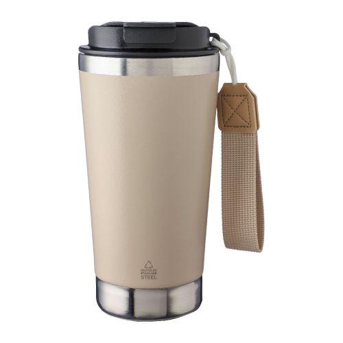 KAYLA - Recycled stainless steel double-walled drinking mug 500 ml 