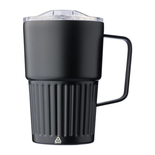 CALO - Recycled stainless steel double-walled travel mug (450 ml) 