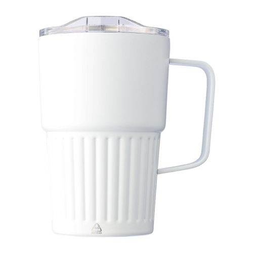 CALO - Recycled stainless steel double-walled travel mug (450 ml) 