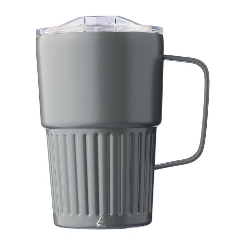 CALO - Recycled stainless steel double-walled travel mug (450 ml) 