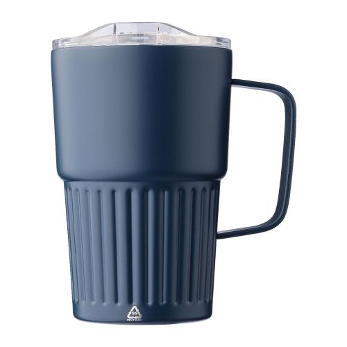 CALO - Recycled stainless steel double-walled travel mug (450 ml) 