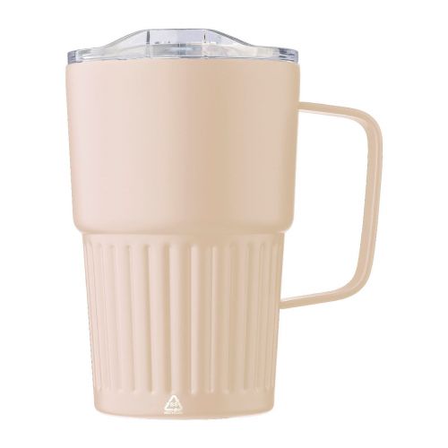 CALO - Recycled stainless steel double-walled travel mug (450 ml) 
