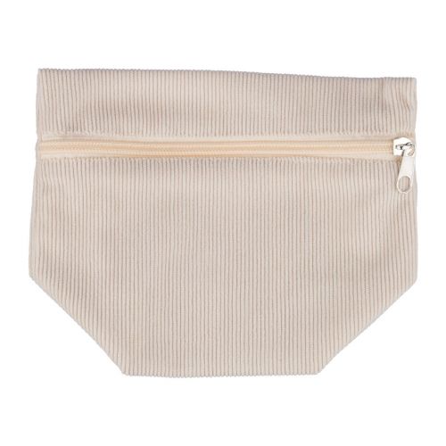 TIA - Corduroy zippered cosmetic pouch 