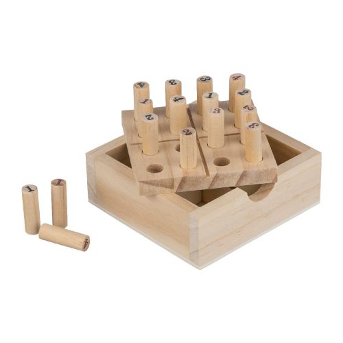 KENZA - Pine wooden mini Sudoku set 