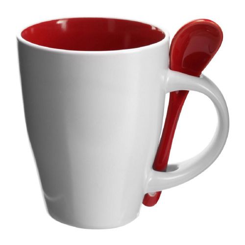EDUARDO - Ceramic mug with spoon 