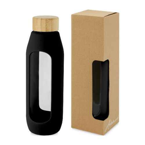 TIDAN -Lidan 360 ml borosilicate glass tumbler with cork grip and silicone lid