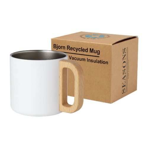 BJORN - 360 ml RCS certified recycled stainless steel mug with copper vacuum insulation