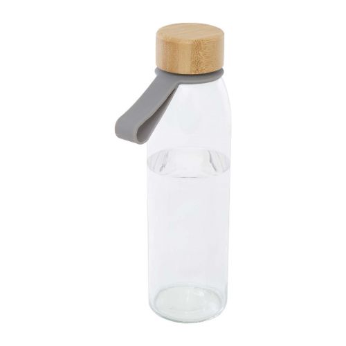 PORTO - 500 ml glass water bottle with silicone handle and bamboo lid