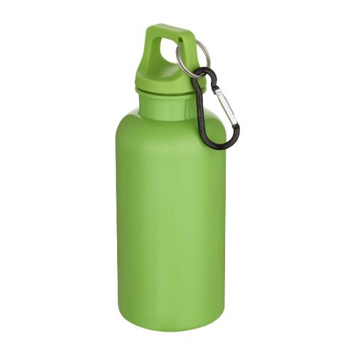 OREGON - 400 ml solid colour RCS recycled plastic water bottle with carabiner