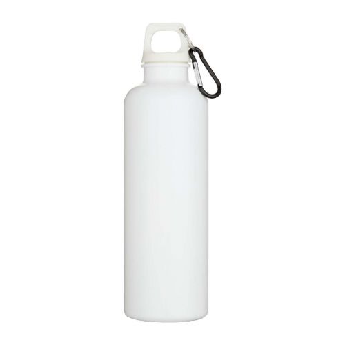 OREGON - 750 ml solid colour RCS recycled plastic water bottle with carabiner