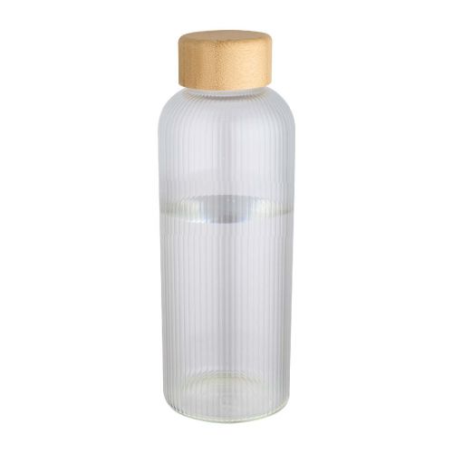 MIRAGE - 650 ml single-walled borosilicate glass bottle with bamboo lid