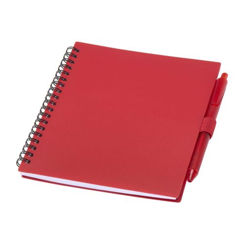 NIOVE - recycled plastic soft cover notebook and ballpoint pen set (blue ink)