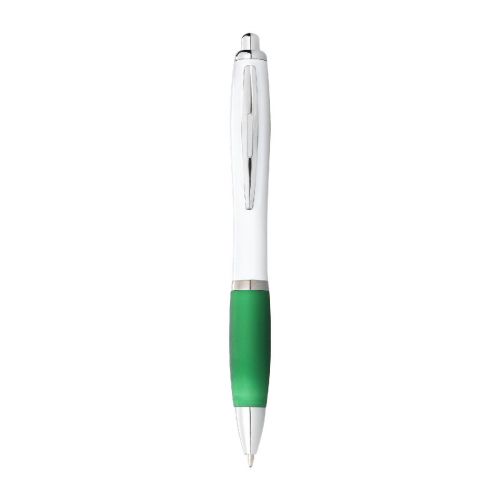 NASH - ballpoint pen white barrel and coloured grip (blue ink)