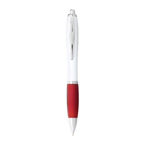 NASH - ballpoint pen white barrel and coloured grip (blue ink)