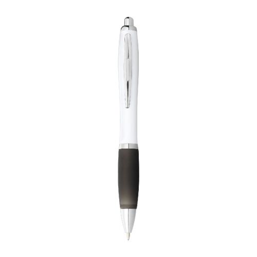 NASH - ballpoint pen white barrel and coloured grip (blue ink)