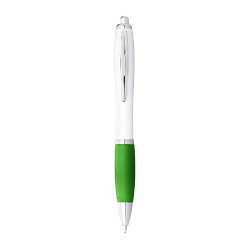 NASH - ballpoint pen white barrel and coloured grip (blue ink)