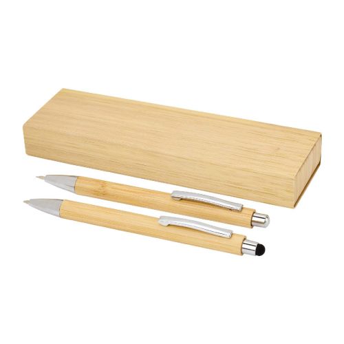 OBLYS - bamboo ballpoint pen and mechanical pencil set (black ink)