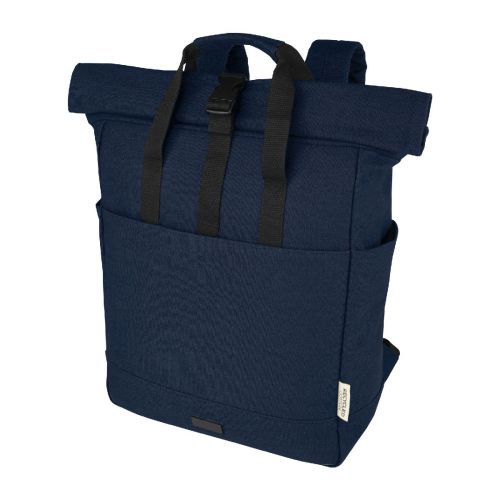 JOEY - 15” GRS recycled canvas rolltop laptop backpack 15L