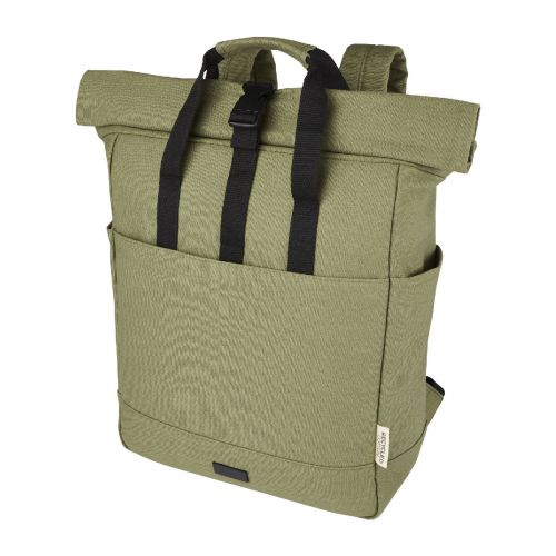 JOEY - 15” GRS recycled canvas rolltop laptop backpack 15L