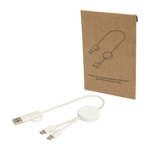 W CITALA -Citala 5-in-1 recycled plastic 30 cm data sync and 27W fast charge cable