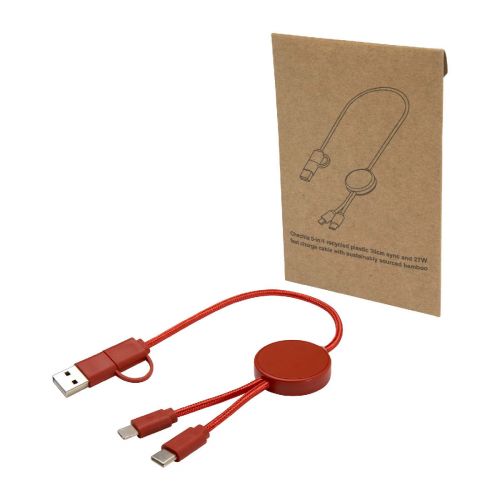 W CITALA -Citala 5-in-1 recycled plastic 30 cm data sync and 27W fast charge cable