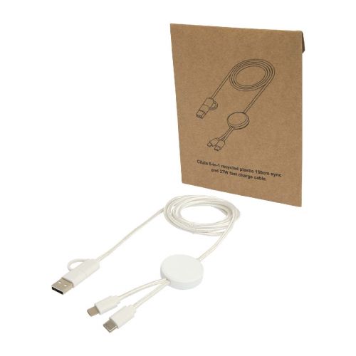 W CITALA -Citala 5-in-1 recycled plastic 150 cm data sync and 27W fast charge cable