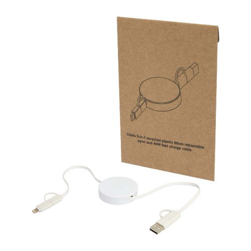 W CITALA -Citala 5-in-1 recycled plastic 150 cm data sync and 27W fast charge cable
