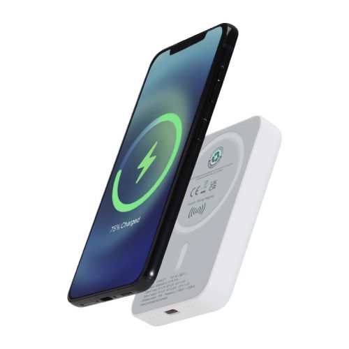 ACRAB - 5000 mAh 15W magnetic wireless power bank with 20W PD - made from recycled plastic