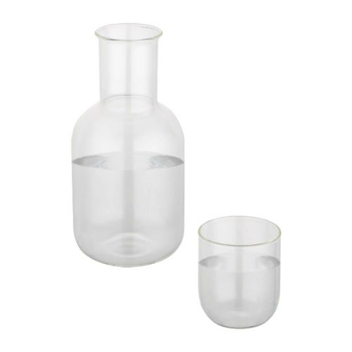 AMELIE - glass carafe and cup set with matt finish