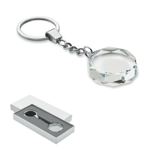 ROUNDWARD - Glass round award key ring