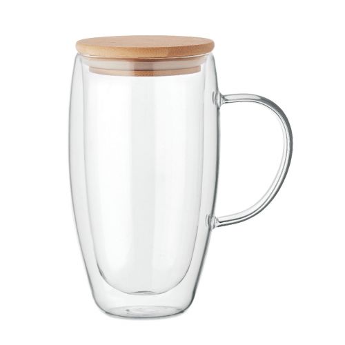 TEROL - Double wall glass mug 450ml