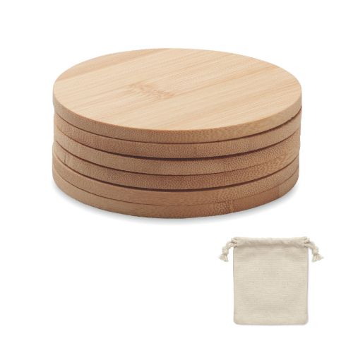 BAYIN SET - Set of 6 bamboo coasters