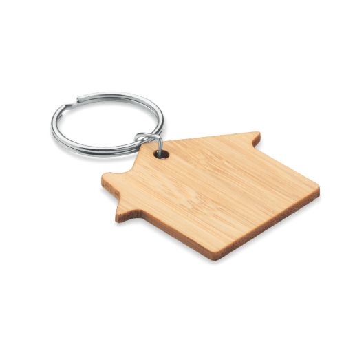 HOUSEBOO - House shaped bamboo key ring