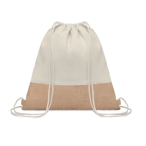 INDIA - Drawstring bag w/ jute details