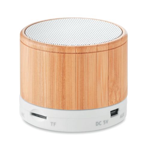ROUND BAMBOO - Wireless speaker