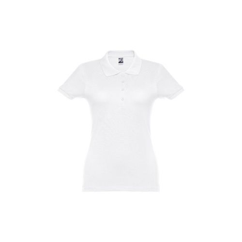 THC EVE WH - Short-sleeved fitted polo for women in 100% cotton