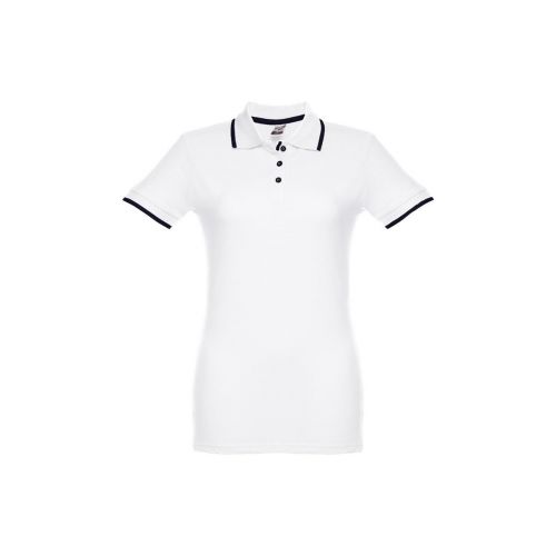 THC ROME WOMEN WH - Women's Polo Shirt with contrast colour trim and buttons
