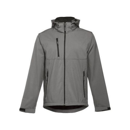 THC ZAGREB - Men's softshell jacket with detachable hood and rounded back hem