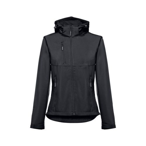 THC ZAGREB WOMEN - Women's softshell jacket with detachable hood and rounded back hem