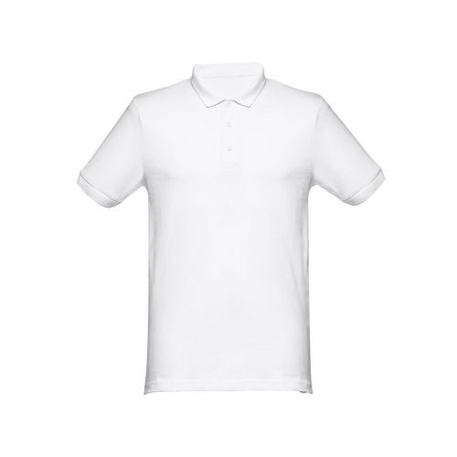 THC MONACO WH - Men's short-sleeved piqué polo shirt in 100% cotton