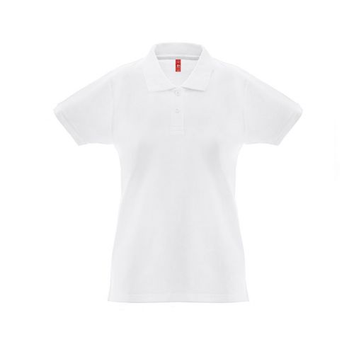 THC MONACO WOMEN WH - Women's short-sleeved polo shirt in carded cotton