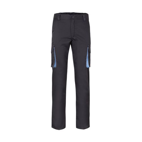 VL FIDES - Two-tone, multi-pocket stretch trousers (240g/m²), in cotton (46%), EME (38%) and polyester (16%)