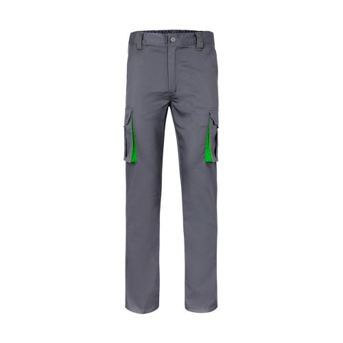 VL FIDES - Two-tone, multi-pocket stretch trousers (240g/m²), in cotton (46%), EME (38%) and polyester (16%)
