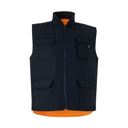VL DIANA - Padded vest (220g/m²), reversible and multi-pocket, in polyester (100%), with zip fastening and reversible puller